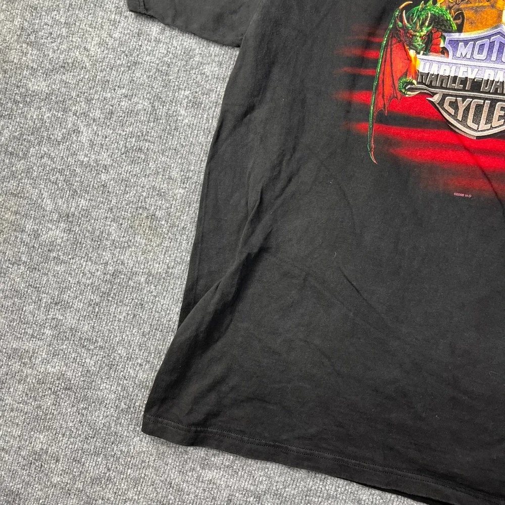 Harley Davidson T Shirt Mens XL Black Knight Gradient Helmet Dragon Orwigsburg